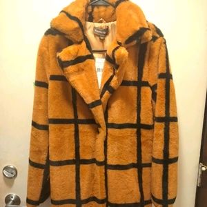 Women's Faux fur knee length coat